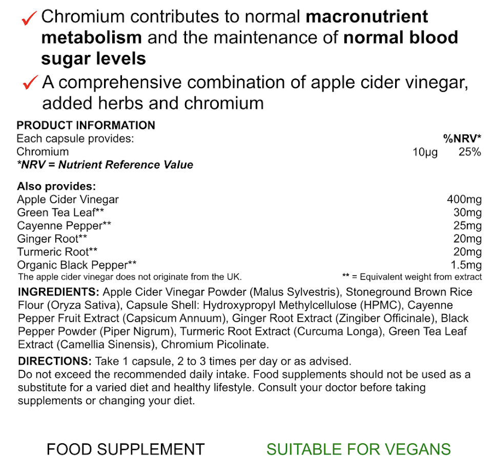Pure Cider Vinegar Vitality – 120 Capsules | Weight Management, Digestive & Metabolic Support